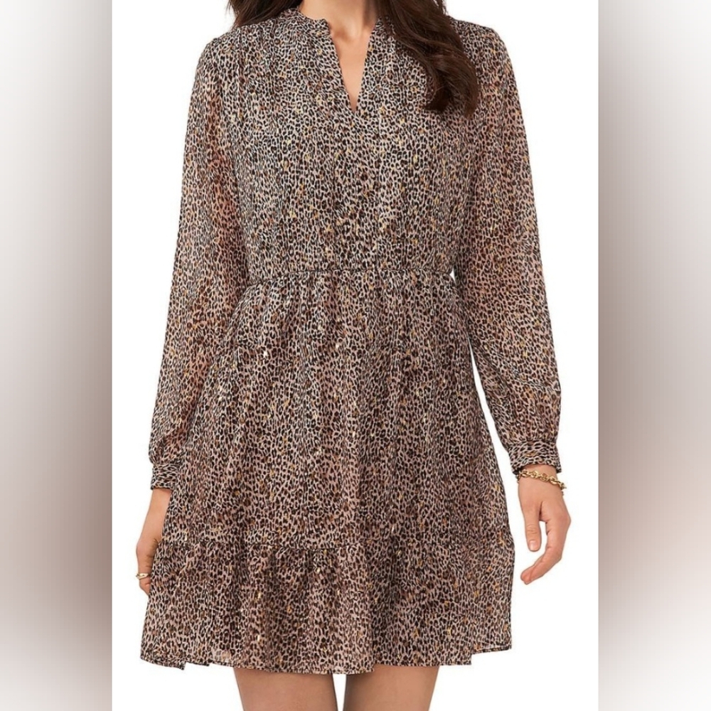 NWT Leopard Print Long Sleeve Dress